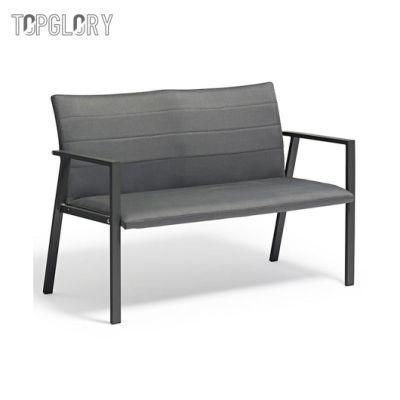 New Design Outdoor Garden Furniture Aluminium Frame Textilene Dining Sectional Sofa and Table Set