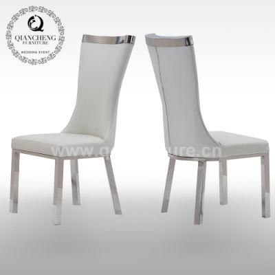 Chinese Design Modern Dining Chair Stainless Steel Legs with Leather