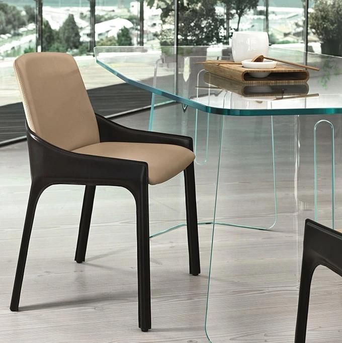 Modern China Wholesale Good Quality Leather Armrest Steel Dining Chairs