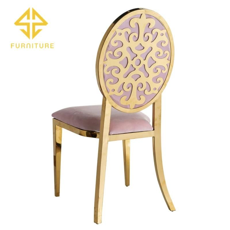 Newest design Royal Style Golden Stainless Steel Wedding Event Chair