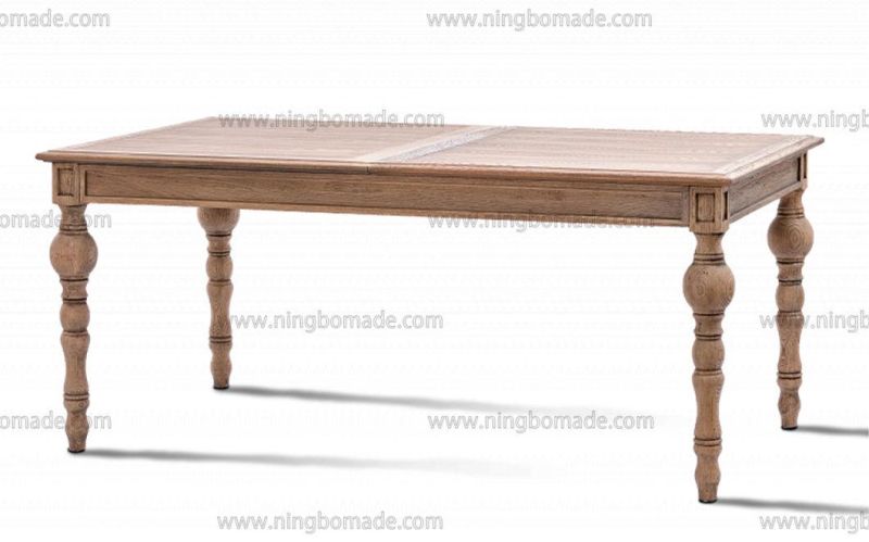 MID Century Antique Style Handmade Nordic Rectangular Vintage Solid Oak Wood Extension Dining Table
