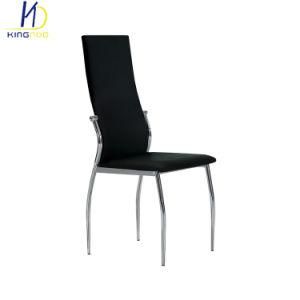 Sillas High Back PU Luxury Metal Leather Dining Chair
