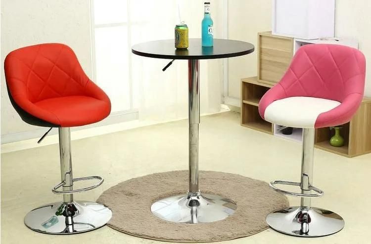 Coffee Restaurant Leather Comfortable Tabouret Marocain Adjustable Modern Swivel Bar Stool Chair