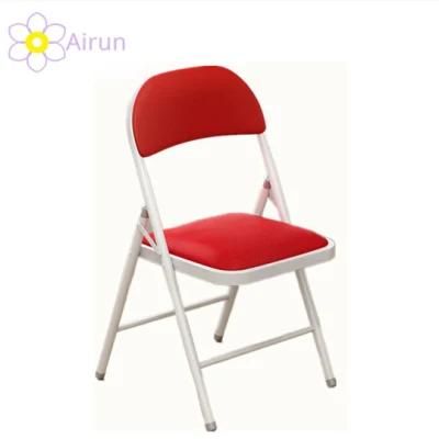 Folding Upholstered Living Room Chair Easy Folding PU Chair Modern Metal Frame and PU Leather Seat Folding Chair