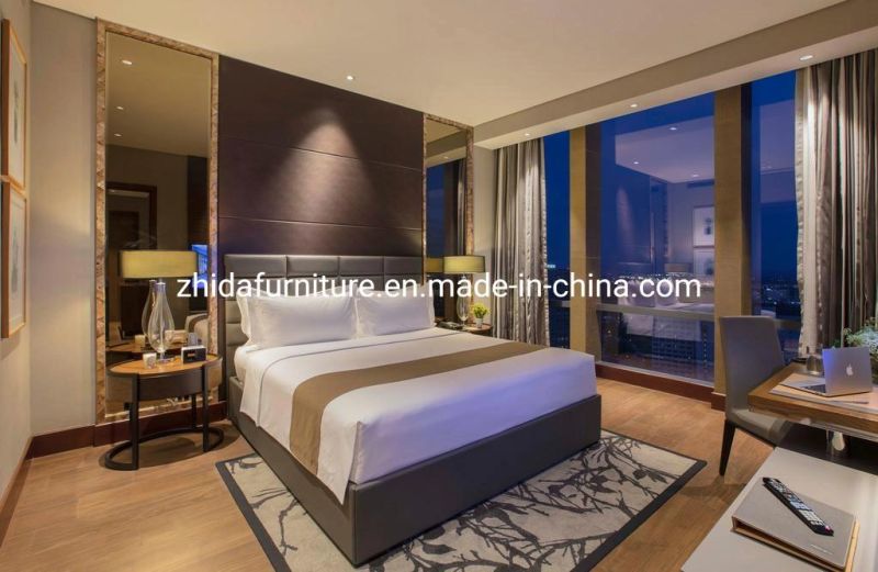 Foshan Factory Commercial Modern Design Custom Made Hotel Furniture Bedroom Set King Size Leather Bed