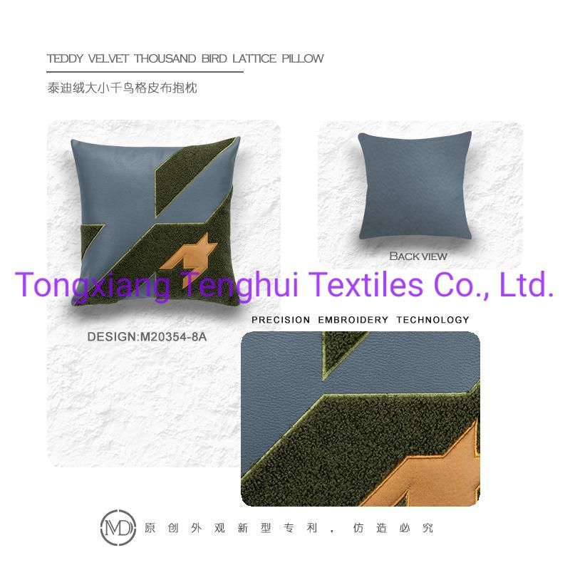 New Design Teddy Velvet with Thousand Bird Leather Fabric Use for Pillow and Sofa Fabric