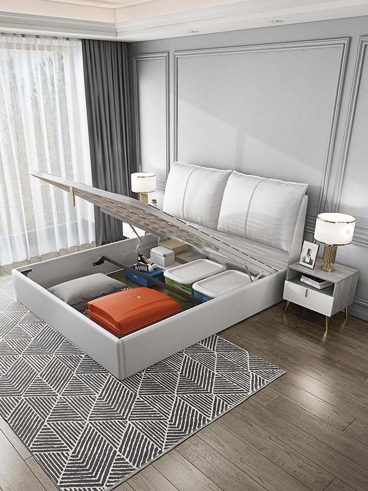 Light Luxury Leather Bed Master Bed Modern Minimalist Nordic Bed Single Bed Double Solid Wood Bed
