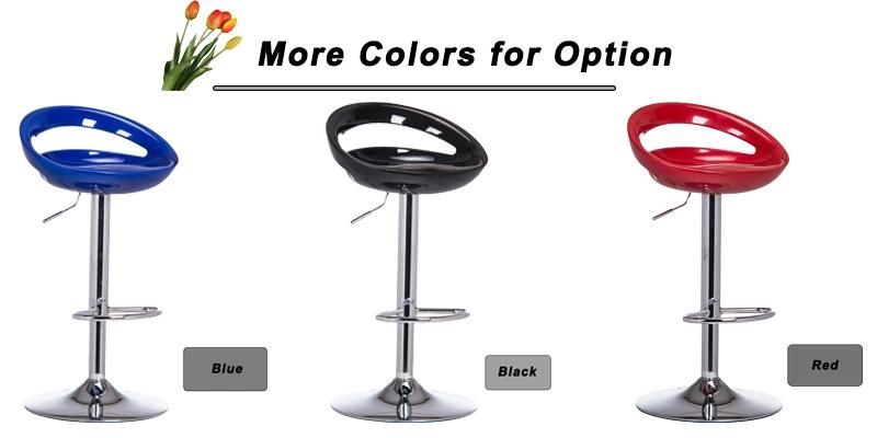 Cheap Antique Custom Pub Restaurant Hotel Office Furniture Rotating Black PP Seat Adjustable Height Bar Stool Chair with Chrome Footrest