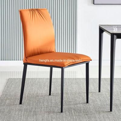 Modern Dining Tiffany Furniture Iron Legs Upholstered Leather Banquet Chair