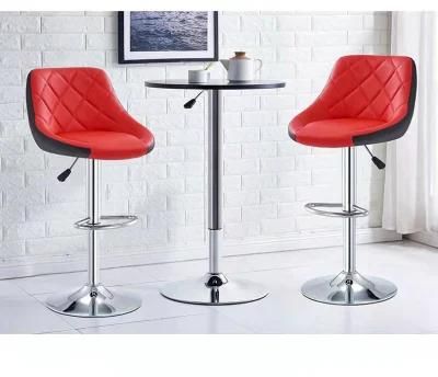 Coffee Restaurant Leather Comfortable Tabouret Marocain Adjustable Modern Swivel Bar Stool Chair