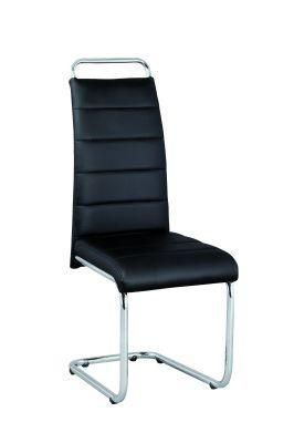 Black PU with Stitching on The Back and Seat Dining Chair