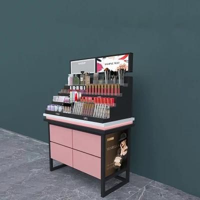 ODM OEM Available Beauty Salon Exquisite Makeup Display Island Counter with Mirror