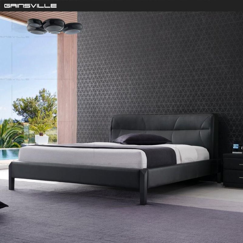 Modern Home Furniture Bedroom Beds with High Quality Leather Gc1710