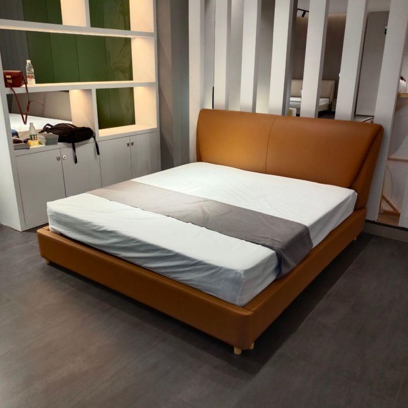 Leather Bed Bedroom Furniture Fabric Bed Wooden Furniture Bed