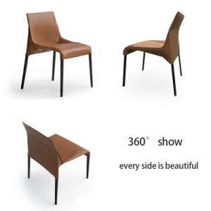 Modern Luxury Metal Frame Leather Cushion Event Party Wedding Dining Chair for Hotel Restaurant Banquet Furniture
