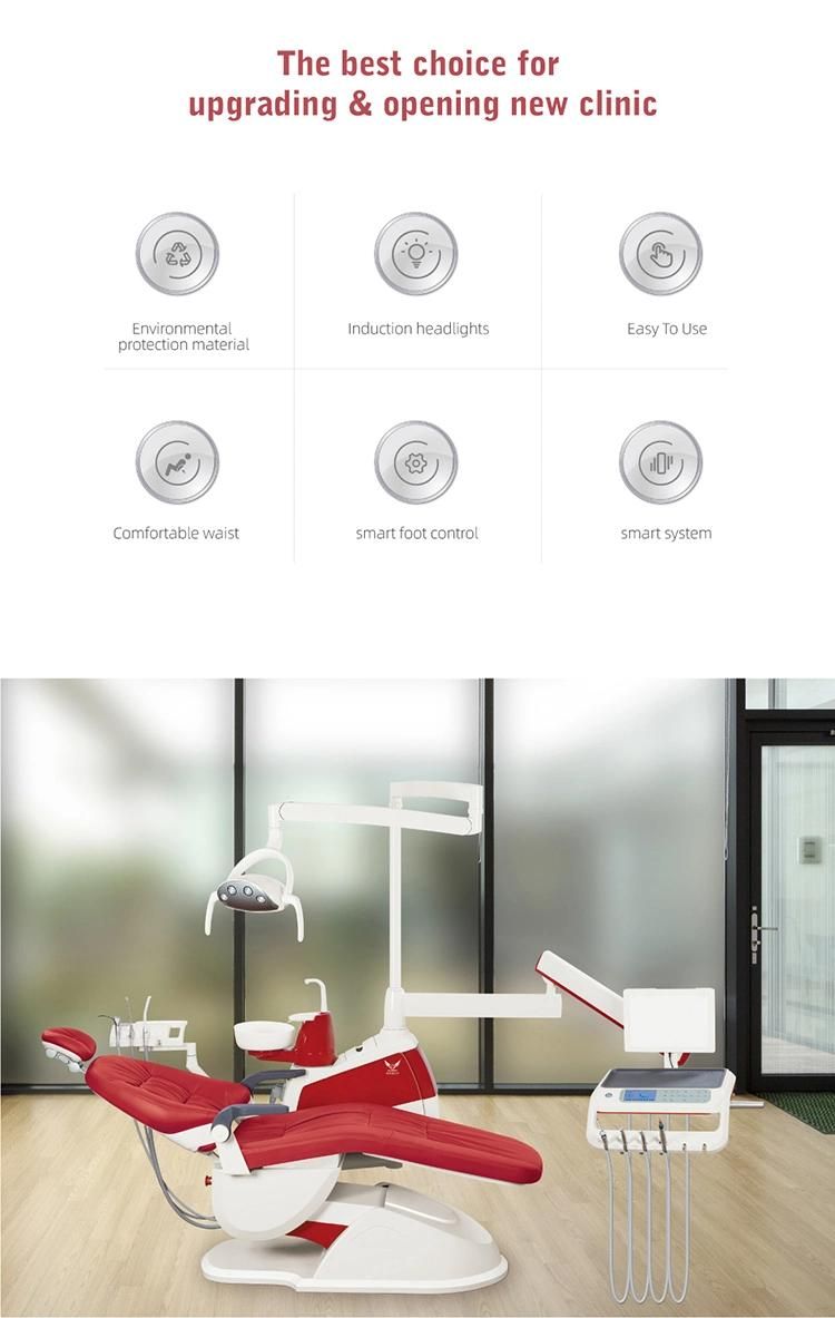 Purplish Red ISO Approved Dental Chair Dental Stool Price/Best Dental Unit/Midmark Dental Chairs