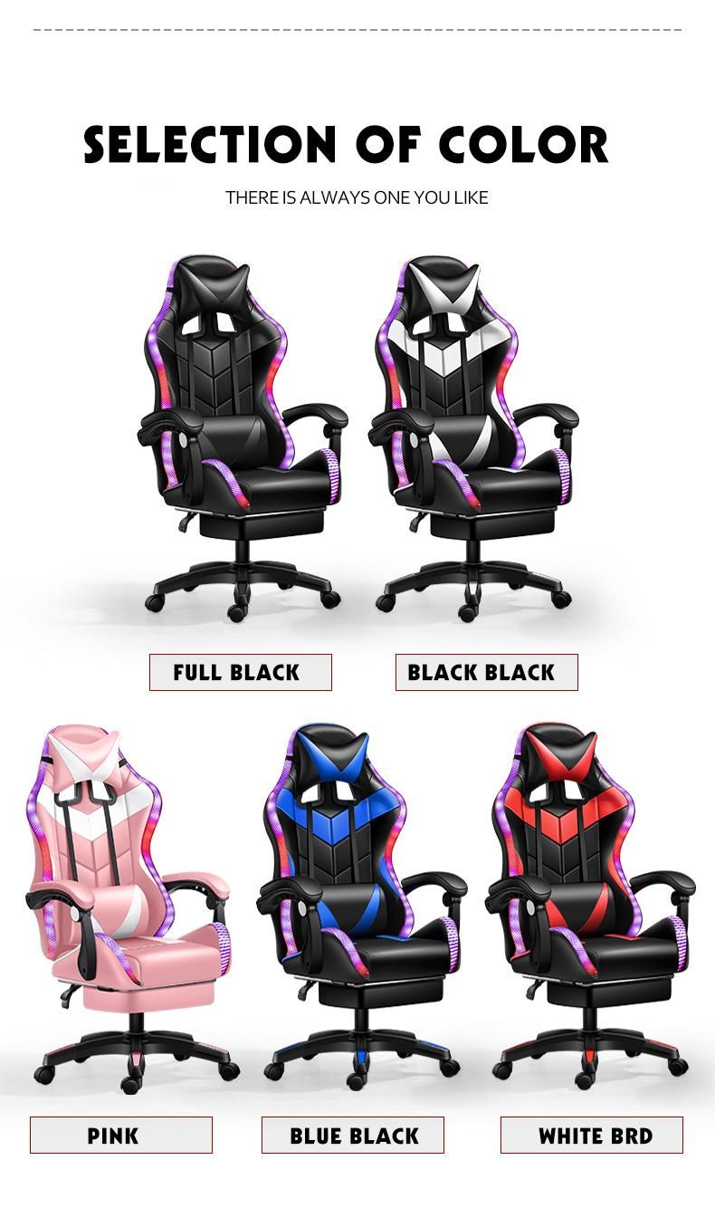 CE Approval Best Selling Ergonomic Leather E-Sports RGB Game Chair Sport Gaming Chair with Footrest Buy Direct From China Factory