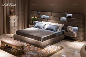 Italian Visionnaire Nubuck Leather King Size Bed Luxury Bedroom Sets