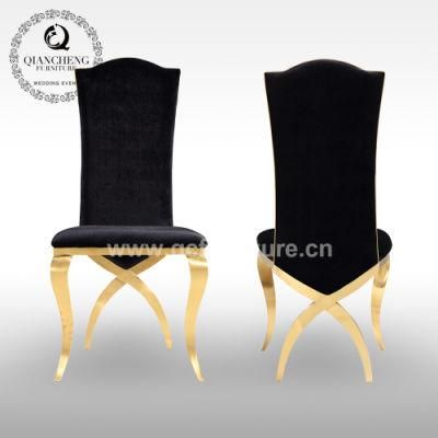 Golden Stainless Steel Farme Dining Chair with Leather/PU