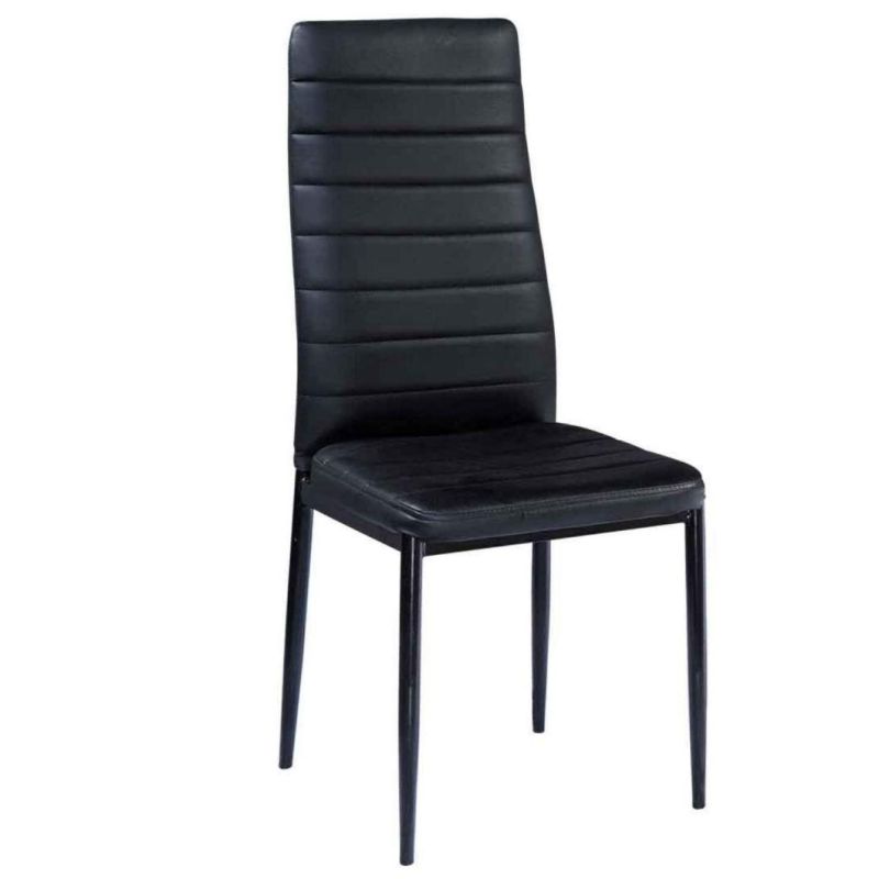 Factory Direct Wholesale Dining Room Furniture Metal Legs PU PVC Leather Upholstered Dining Chairs