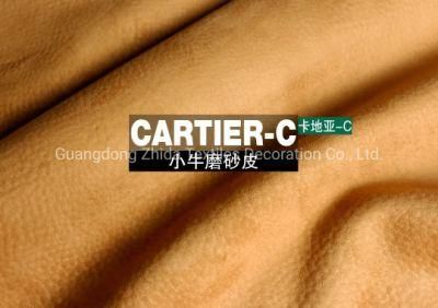 Hotel Textile High-End One-Side Calf Nubuck Leather Upholstery Fabric