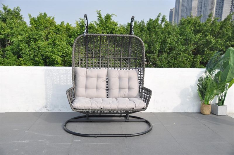 Modern Home Outdoor Furniture Garden Two-Seat Swing Chair