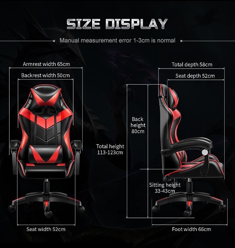 OEM ODM Reclining Game Chair Gaming with Removable Head Rest Lumbar Cushion