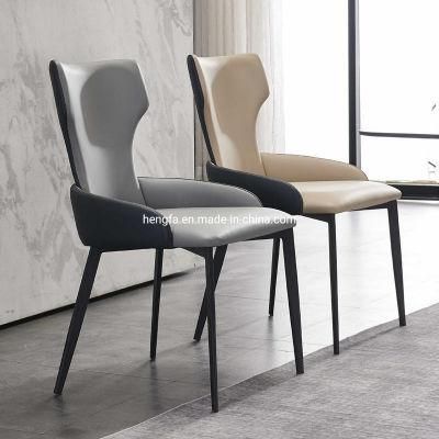 Modern Home Furniture Hardware Leather Cushion Dining Chairs
