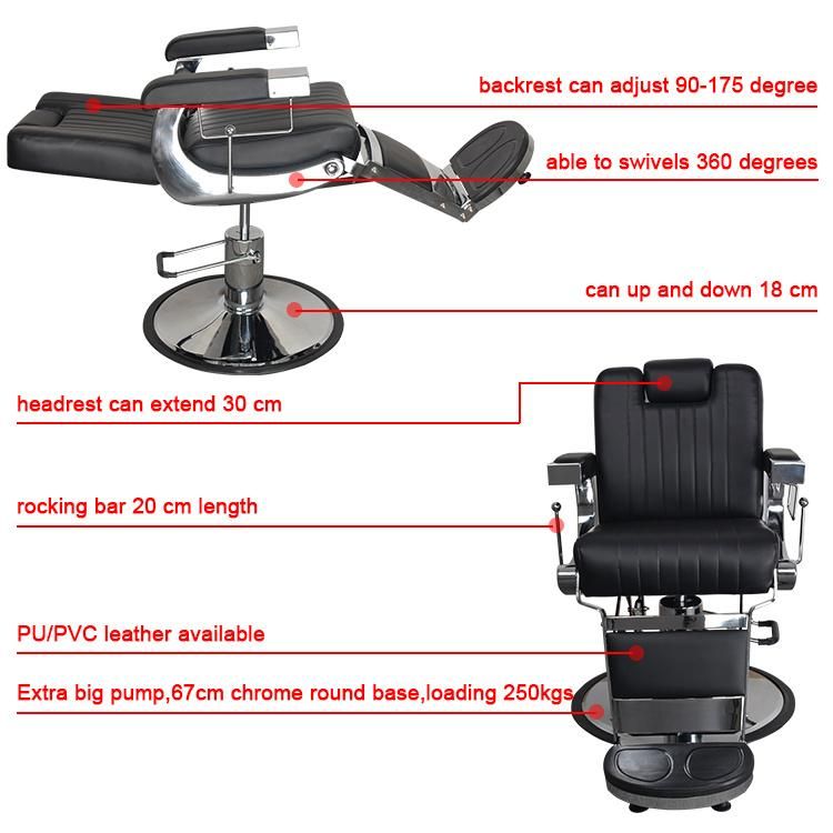 Hydraulic Whtie Barber Chair, Factory Outlet Salon Furniture Equipment