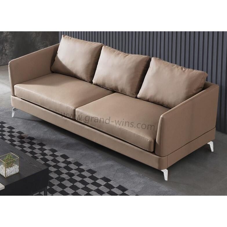 Living Room Furniture Metal Frame Leather Sofa for Hotel Bedroom
