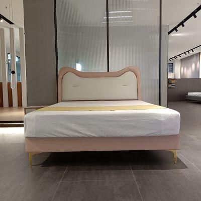 Modern Latest Double Bed Designs Cartoon Headboard Platform Bed on Sale