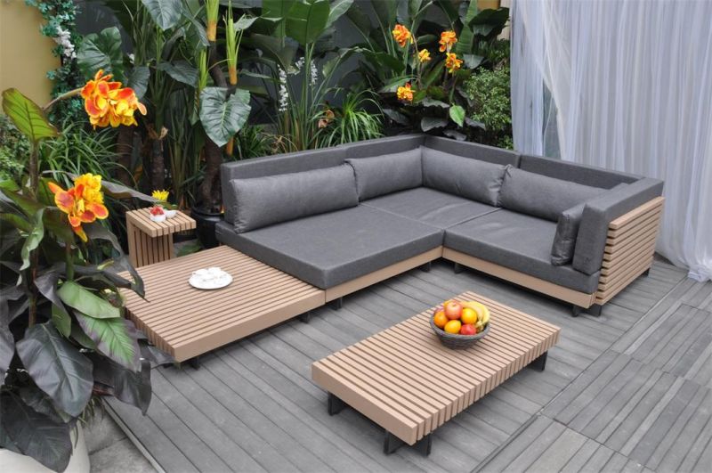 Modern Teakwood Garden Outdoor Custom Furniture Set Patio Fabric Sofa