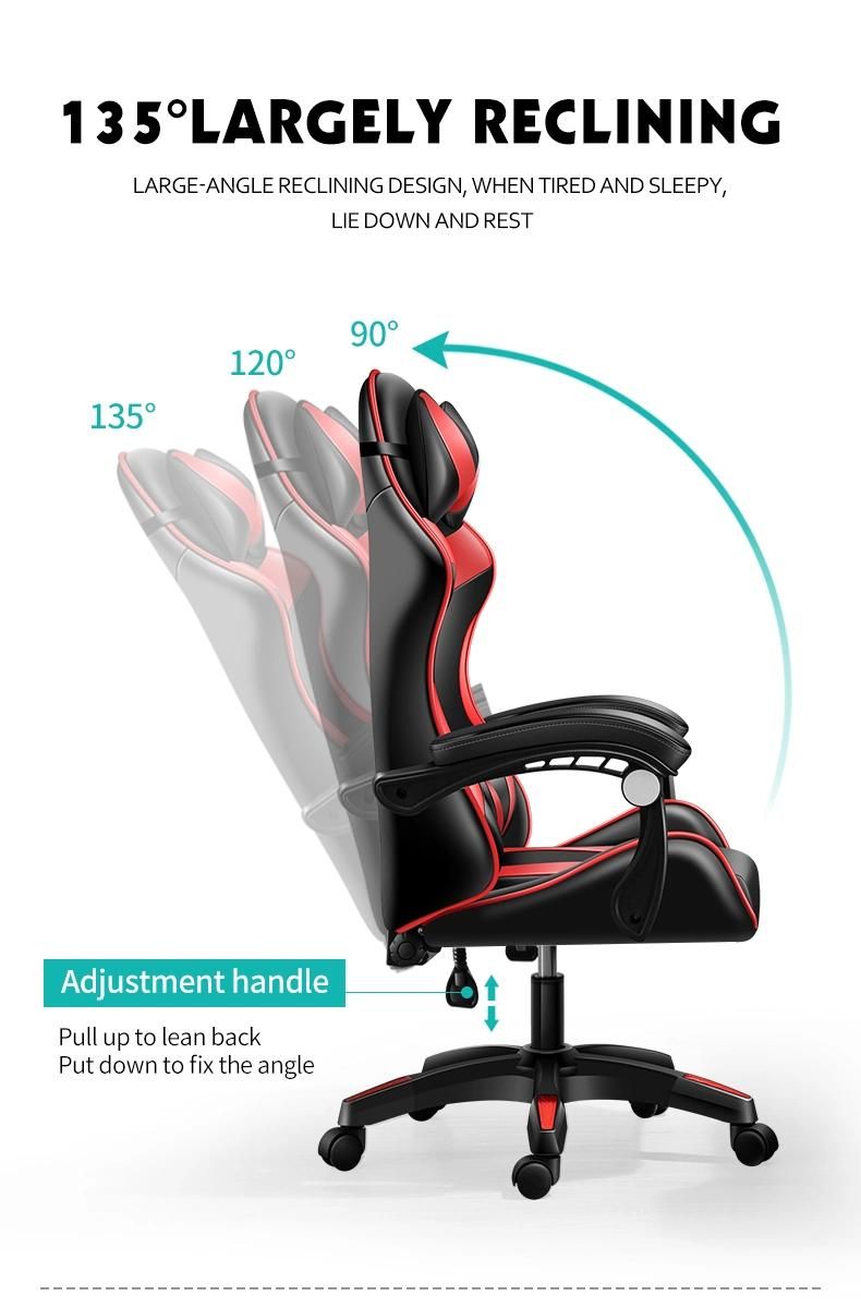 CE Approval Good Price PU Leather Nice Gaming Chair for E-Sport Cybercafe Furniture Home Gaming Computer Chair Home Furniture Pink Color