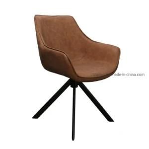 Metal Black Coated Leg Italian Furniture Modern Nordic PU Leather Dining Chair