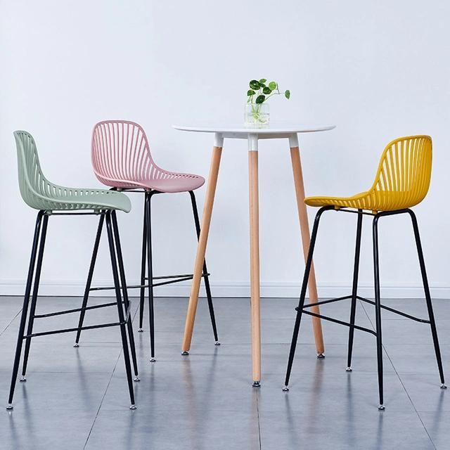 Nordic Front Desk High Bar Chair Modern Minimalist Bar Chair for Home Restaurant Leisure Outdoor Plastic Chair