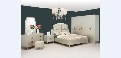 Elegant European Leather Beds Lauder Classic Bedroom Furniture