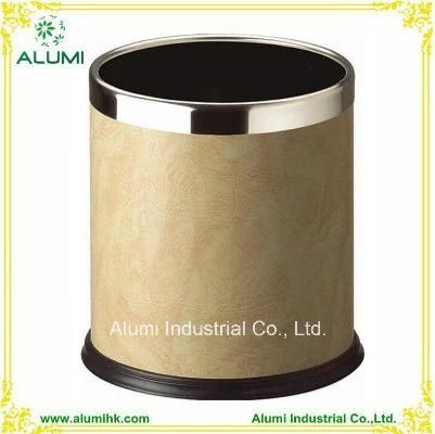 Durable and Fire Resistant Leather Waste Bin for Hotel