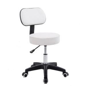 Stainless Steel Adjustable Barber Drafting Stool with Back Cushion Chair