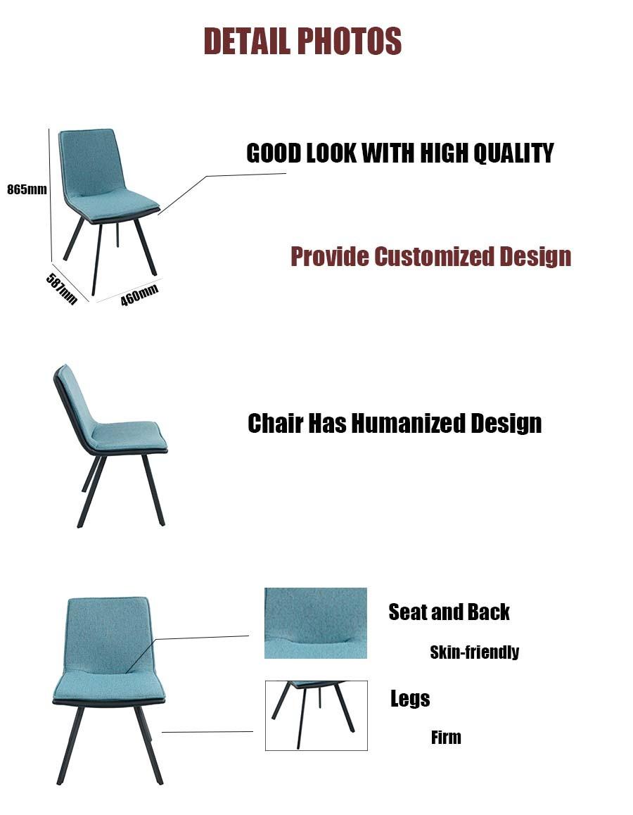 Wholesale Home Dining Room Furniture Leather Fabric Spraying Steeldining Chair for Outdoor