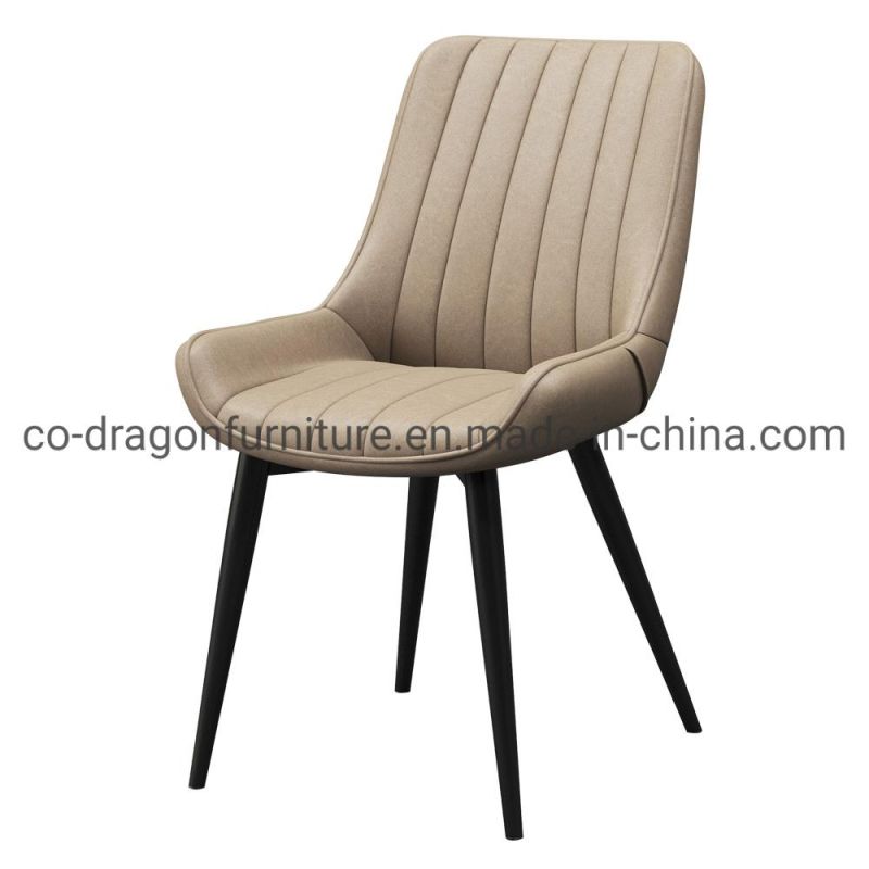 Fashion Design Home Furniture Leather Dining Chairs with Metal Legs