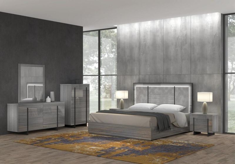 Nova Home Bedroom Furniture Grey High Gloss Mirror Bedroom Vanity Dresser