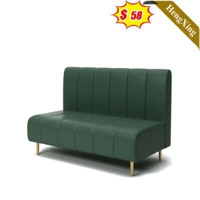 Luxury Modern Dining Household Makeup Wooden Frame Green Leather Sofa with Chair Made in China