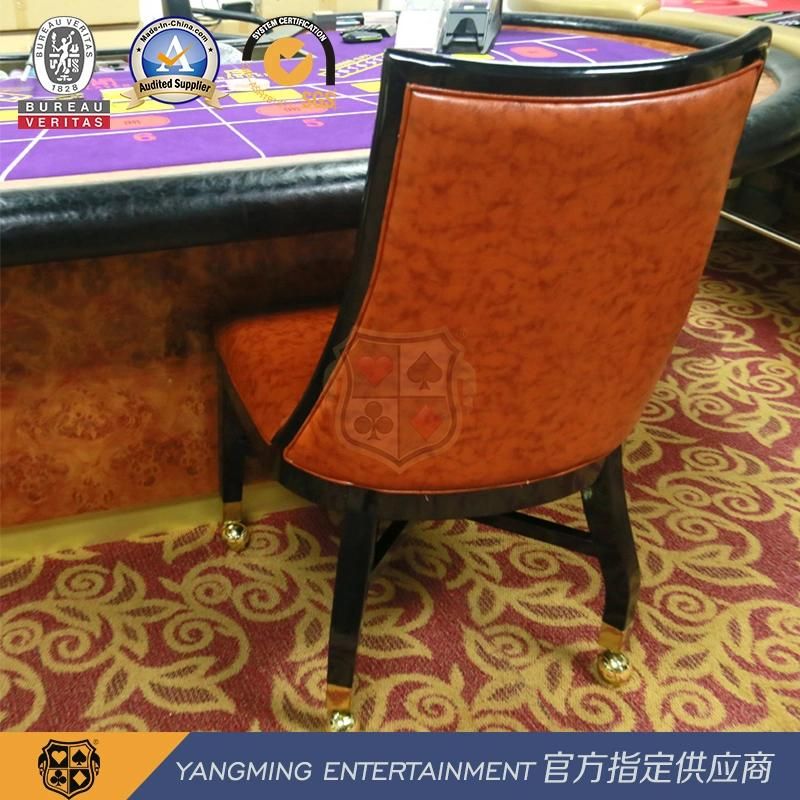 Texas Hold′ Em Poker Baccarat Player Chair Can Be Set Logo Stainless Steel Pulley Dining Chair Ym-Dk07
