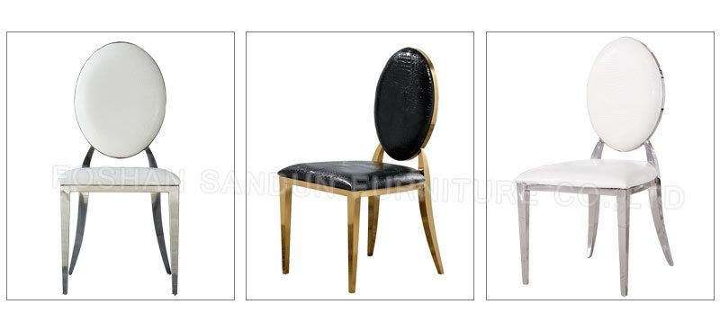 China Factory Wholesale White PU Leather Gold Frame Stainless Steel Furniture Dining Chair