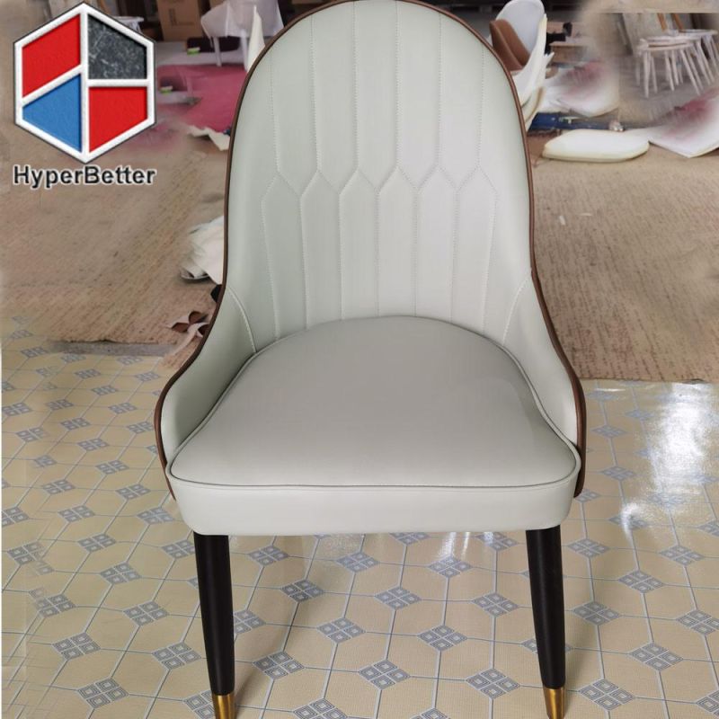 PU Leather Chair Metal Frame Two Colors for Dining Room