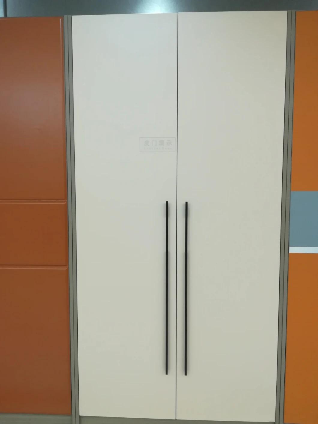 High Quality Microfiber Leather Closet Door in Orange Color