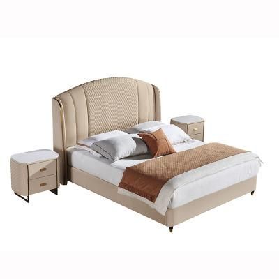 Luxury Bedroom Furniture Square King Size Bed Wholesale Modern Upholstered Bed