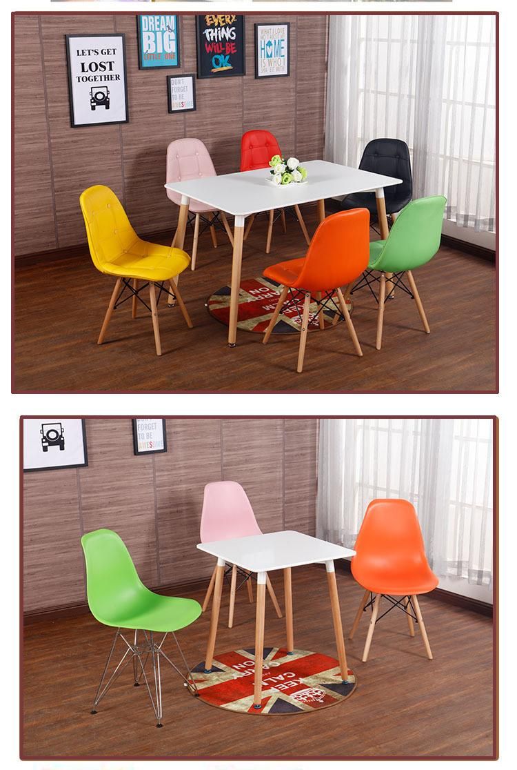 Modern Design PU Leather Wooden Legs Dining Chair Restaurant Upholstered Cafe Chair