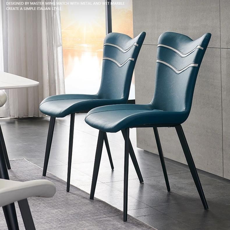 Wholesale Market Manufacture Modern Upholstered Fabric Leather Metal Dining Chairs