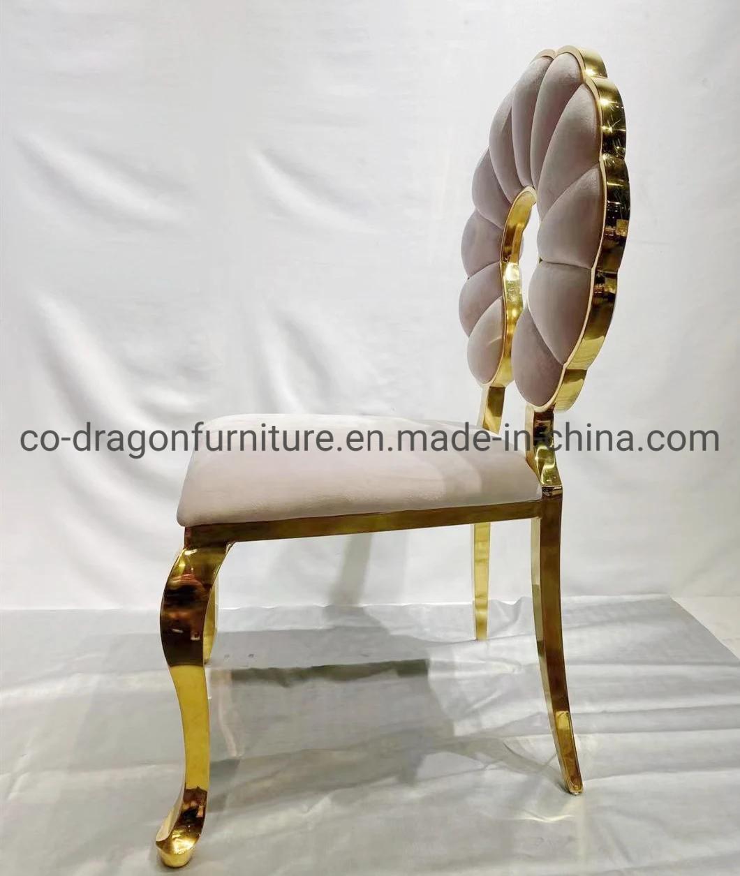 Fashion Gold Stainless Steel Leather Dining Chair for Dining Furniture